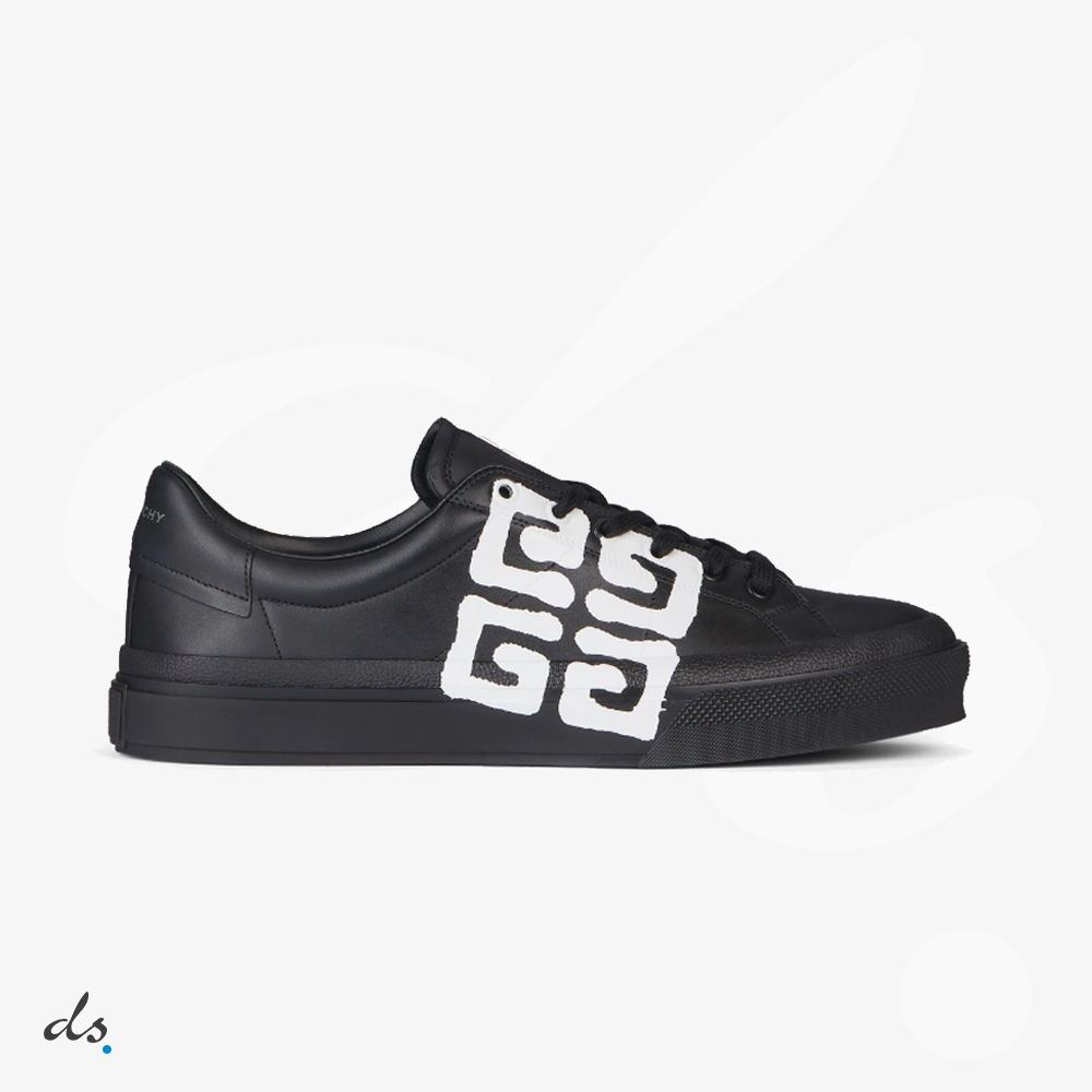 GIVENCHY Sneakers City sport in leather with tag effect 4G print Black (1)
