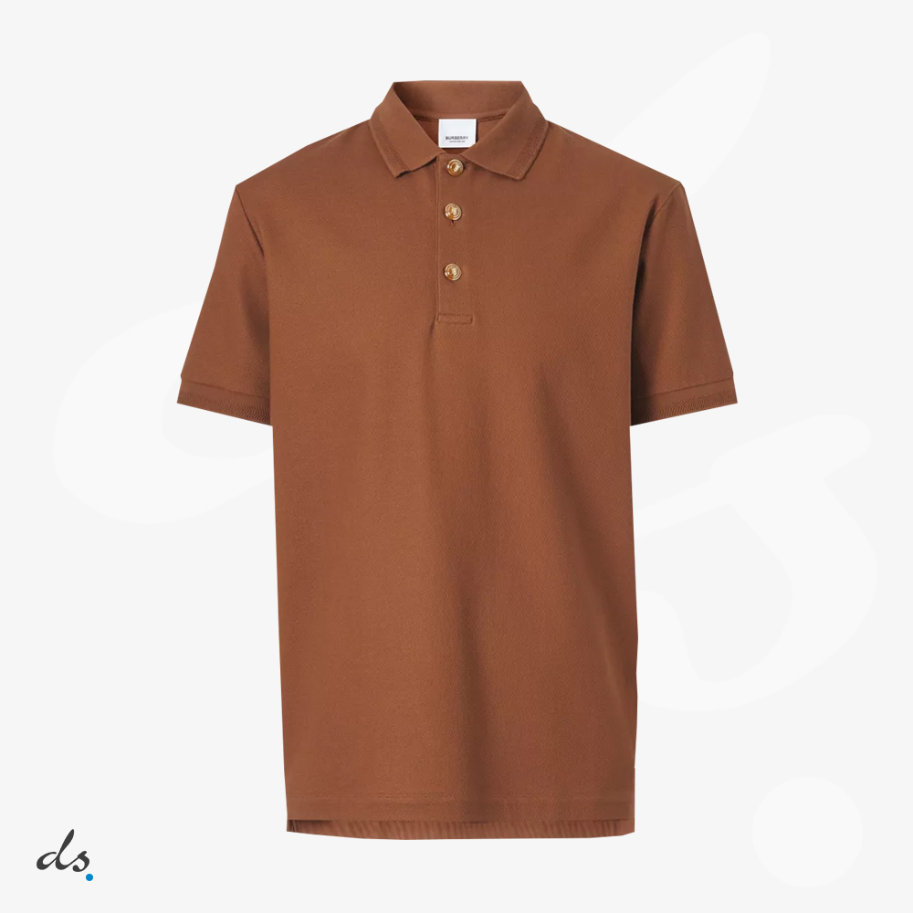 Burberry Cotton Pique Polo Shirt Chestnut Brown (1)