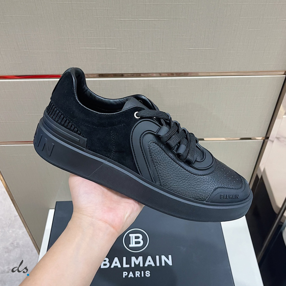 Balmain Black leather and suede B-Skate sneakers (2)