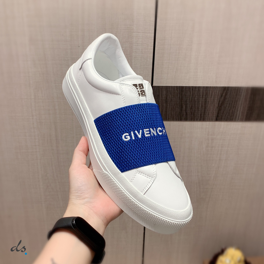 GIVENCHY Sneakers in leather with GIVENCHY webbing Blue (2)