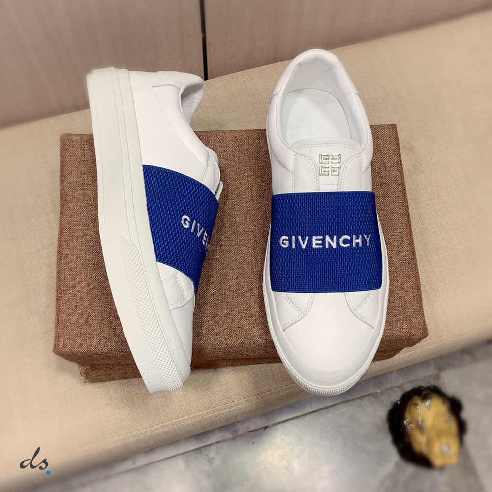 GIVENCHY Sneakers in leather with GIVENCHY webbing Blue (5)
